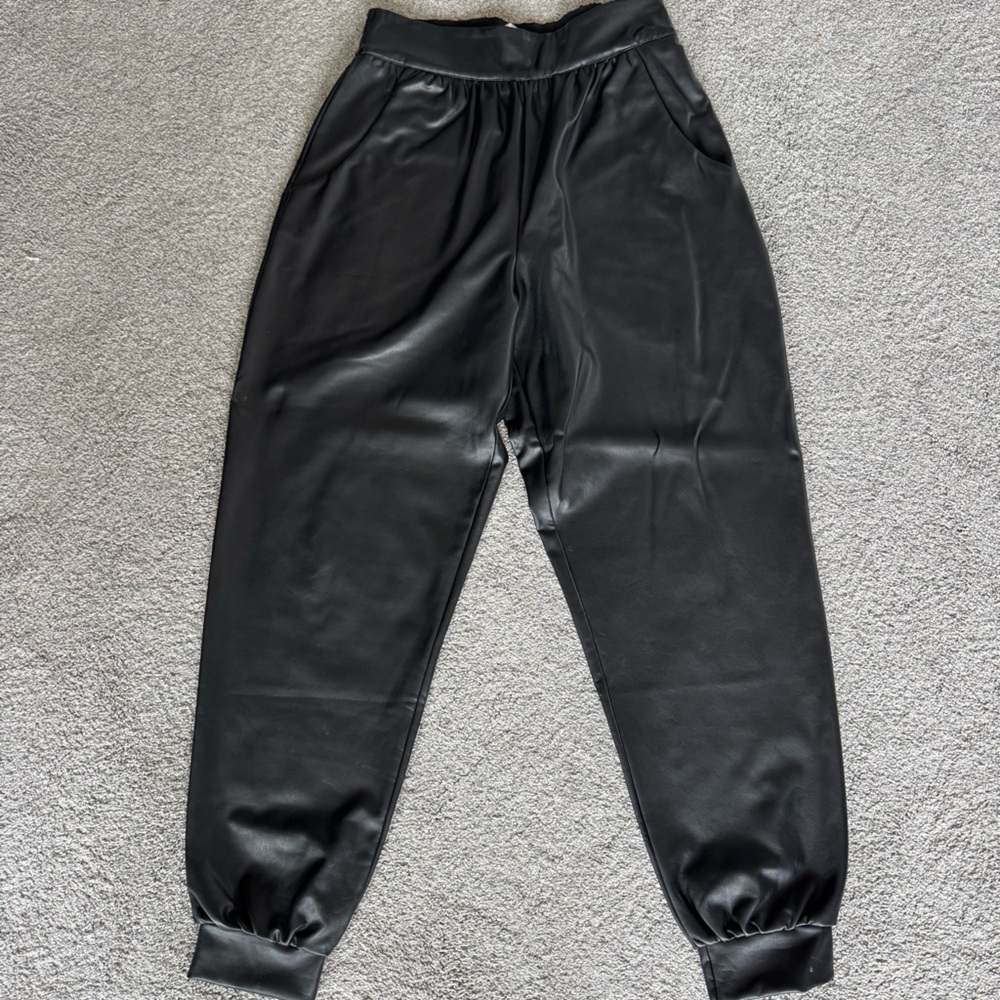 Susana Monaco Charcoal Faux Leather Pants